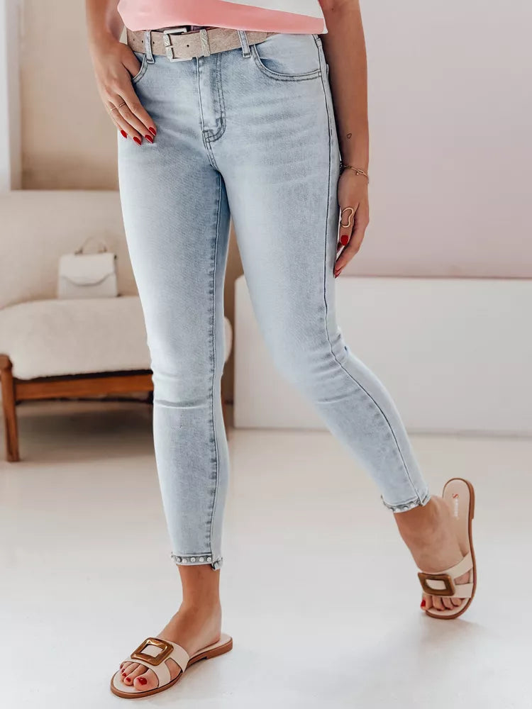 Moteriški šviesiai mėlyni džinsai Danys