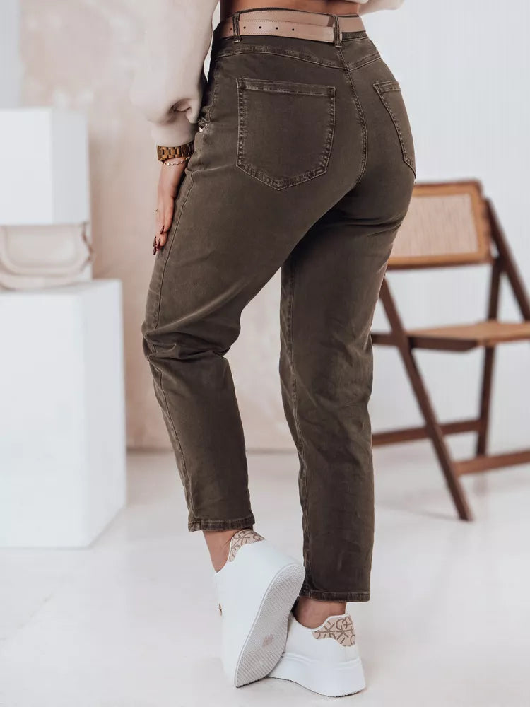 Moteriški tamsiai pilkos spalvos džinsai Evin