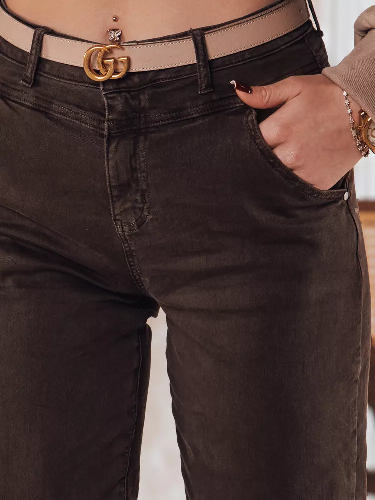 Moteriški juodos spalvos džinsai Evin