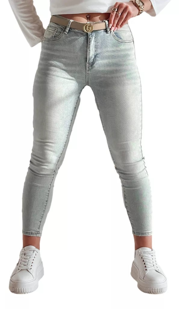 Moteriški šviesiai mėlyni džinsai Skinniup