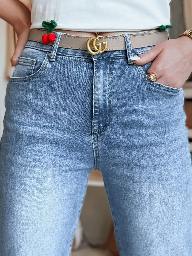 Moteriški mėlyni džinsai Doris