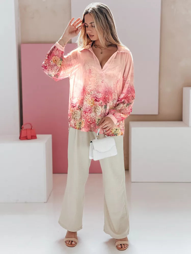 Moteriškos plačios kelnės šviesiai žalios spalvos Milin