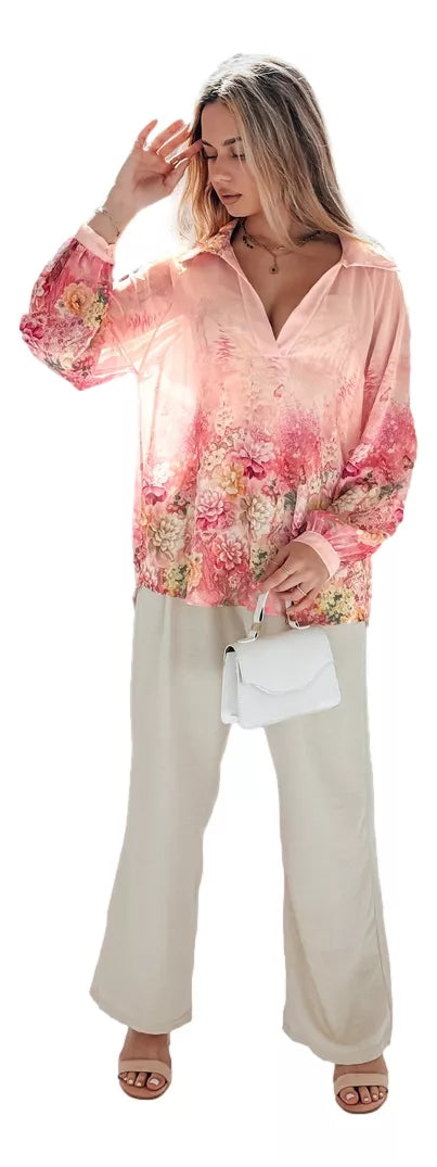 Moteriškos plačios kelnės šviesiai žalios spalvos Milin