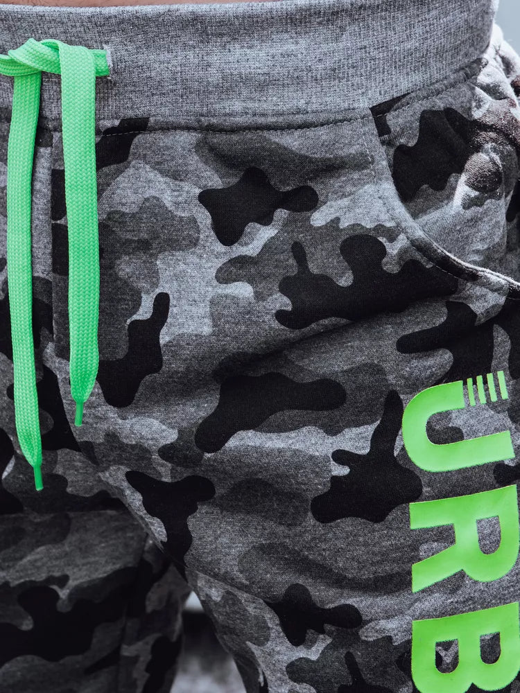 Vyriškos tamsiai pilkos kamufliažinės laisvalaikio kelnės Urban