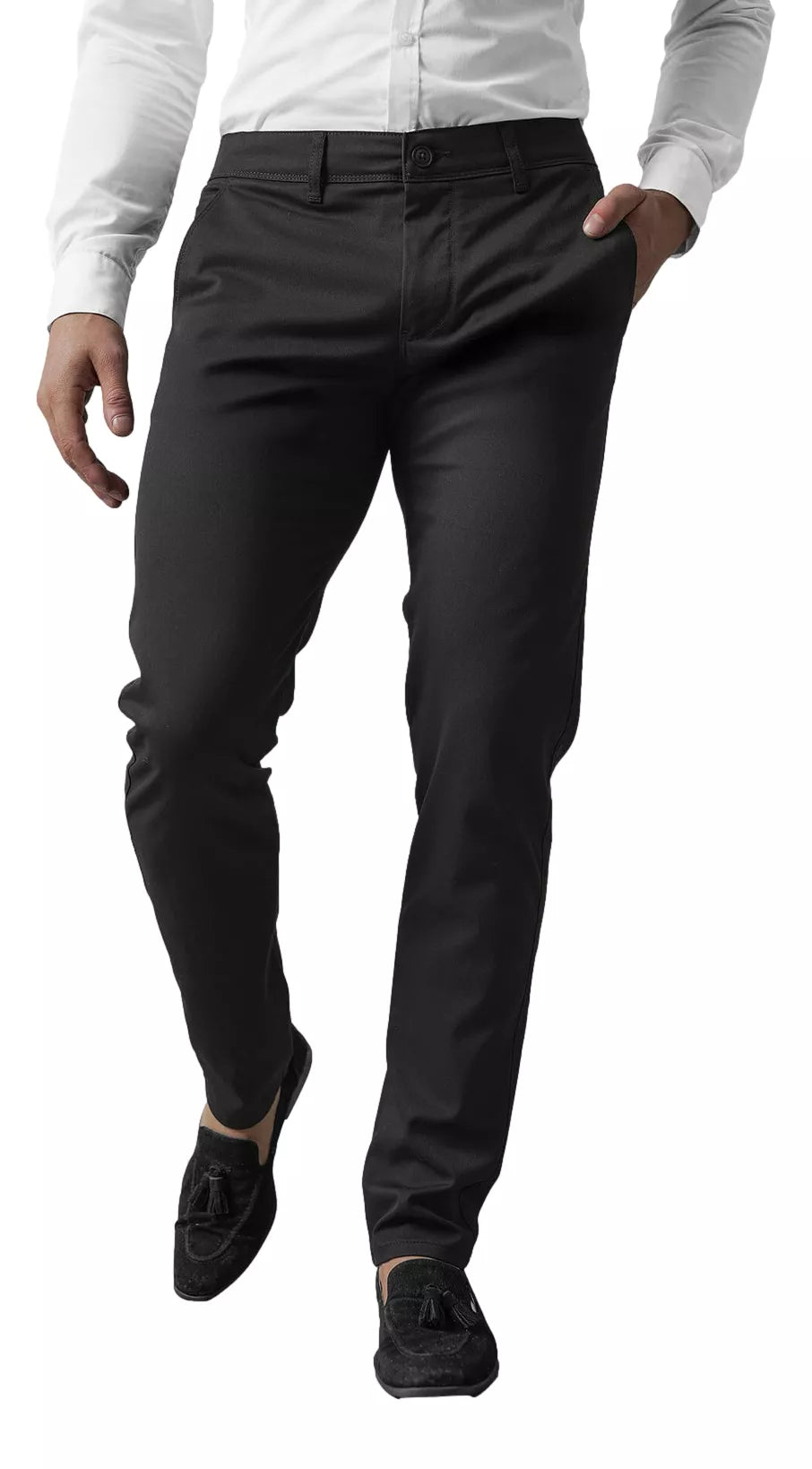 Vyriškos juodos chino kelnės Reno