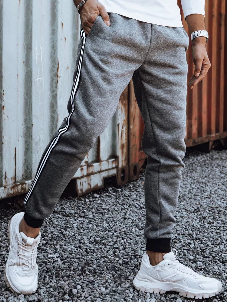 Vyriškos tamsiai pilkos laisvalaikio kelnės Harin