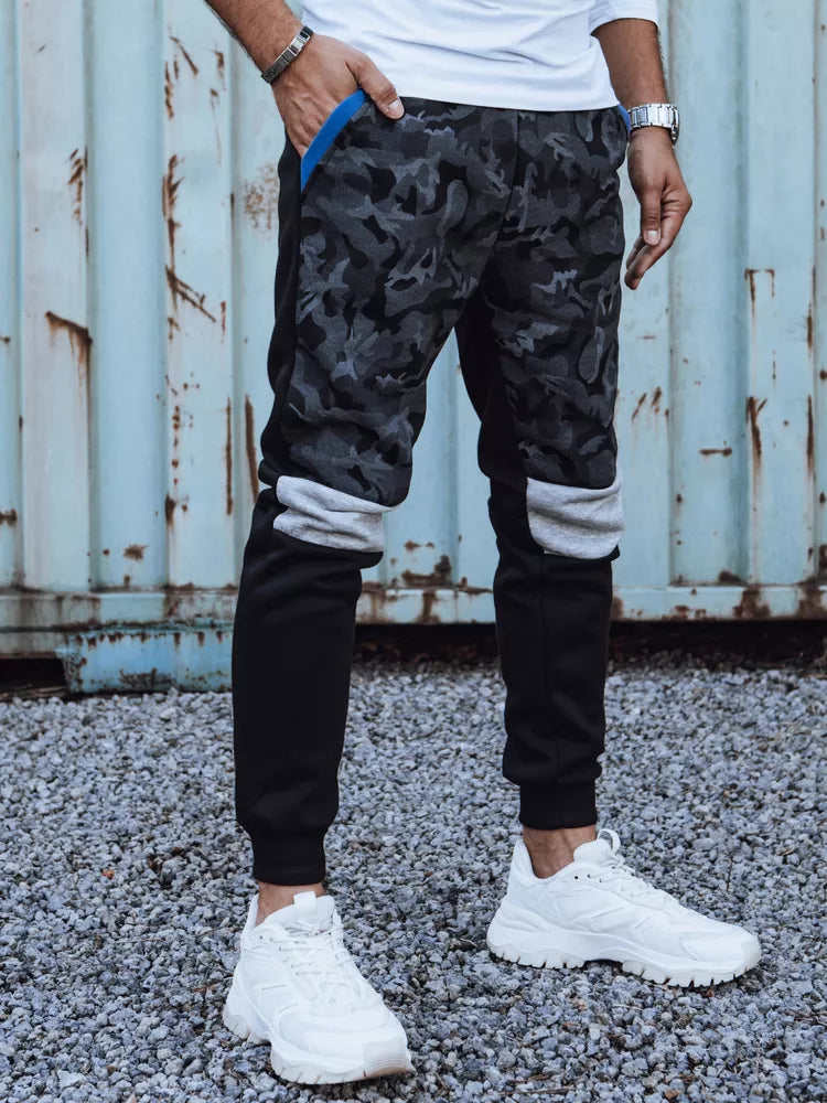 Vyriškos juodos laisvalaikio kelnės Army