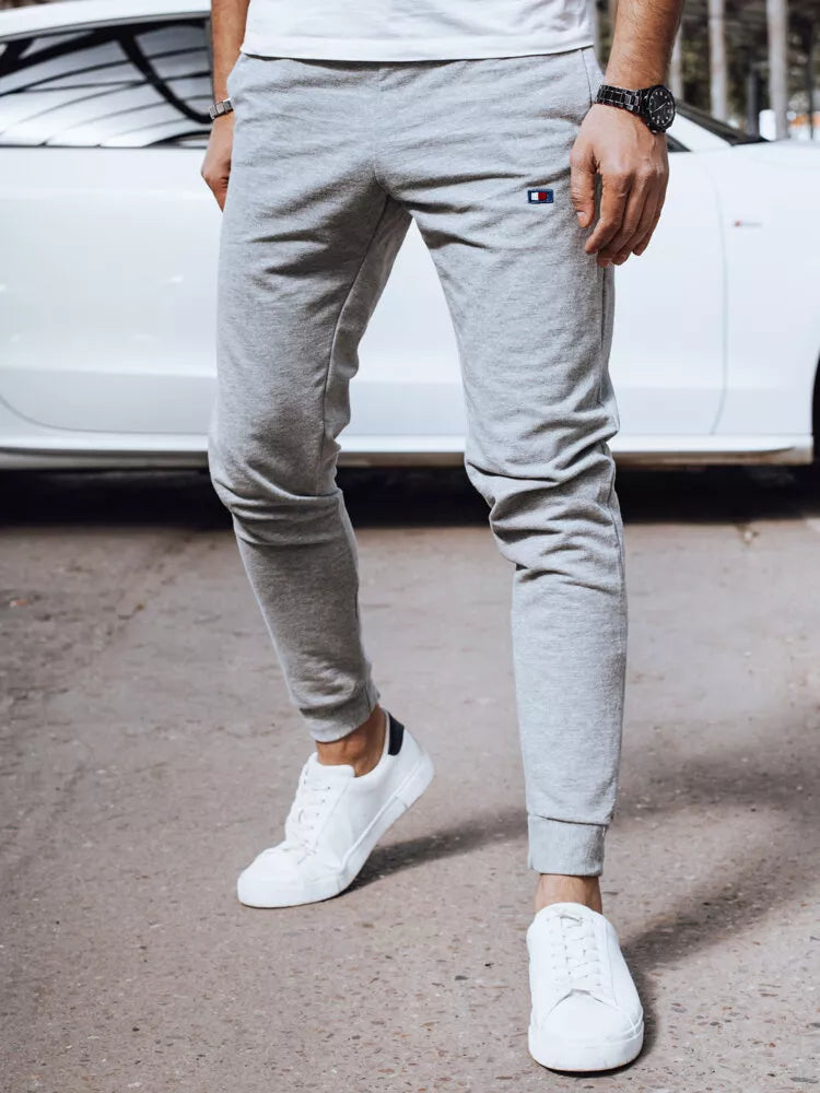 Vyriškos šviesiai pilkos laisvalaikio kelnės Denil