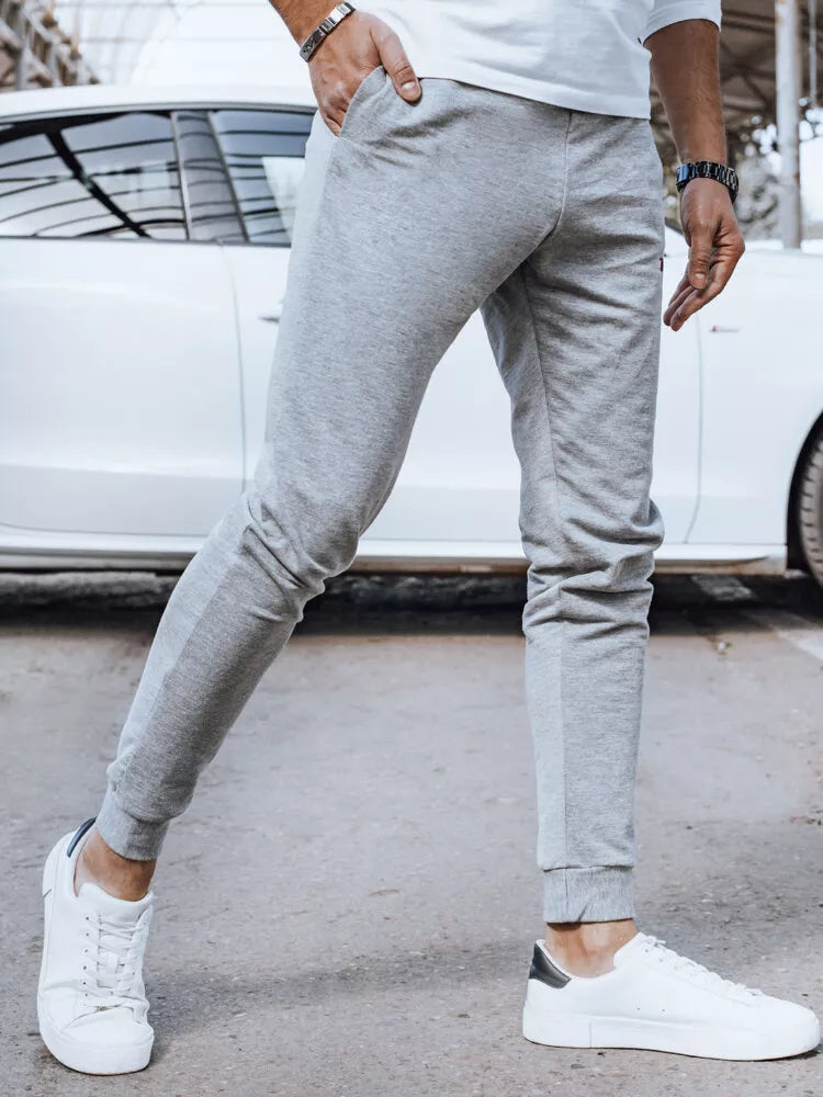 Vyriškos šviesiai pilkos laisvalaikio kelnės Denil