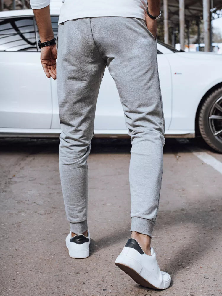 Vyriškos šviesiai pilkos laisvalaikio kelnės Denil