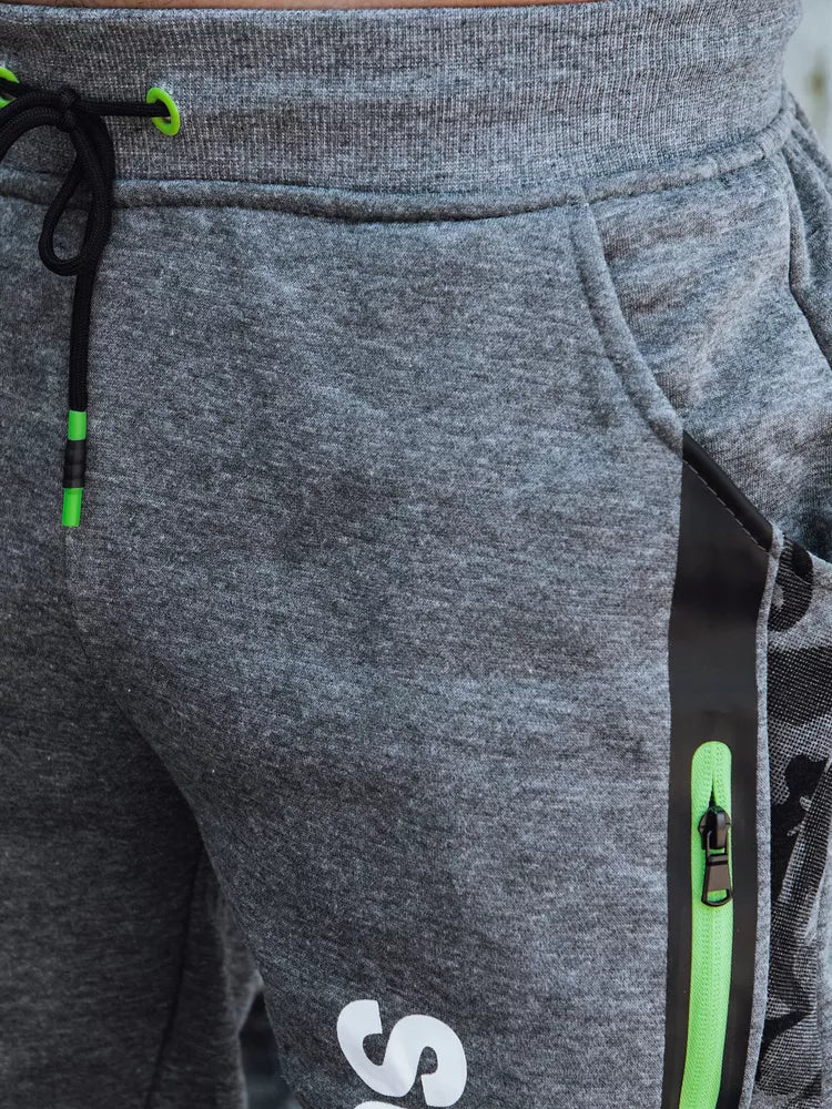 Vyriškos tamsiai pilkos spalvos laisvalaikio kelnės Superhot