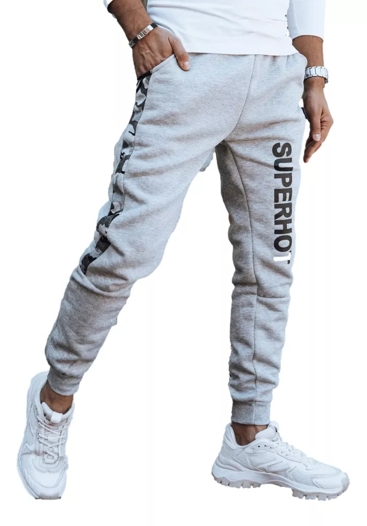 Vyriškos šviesiai pilkos spalvos laisvalaikio kelnės Superhot