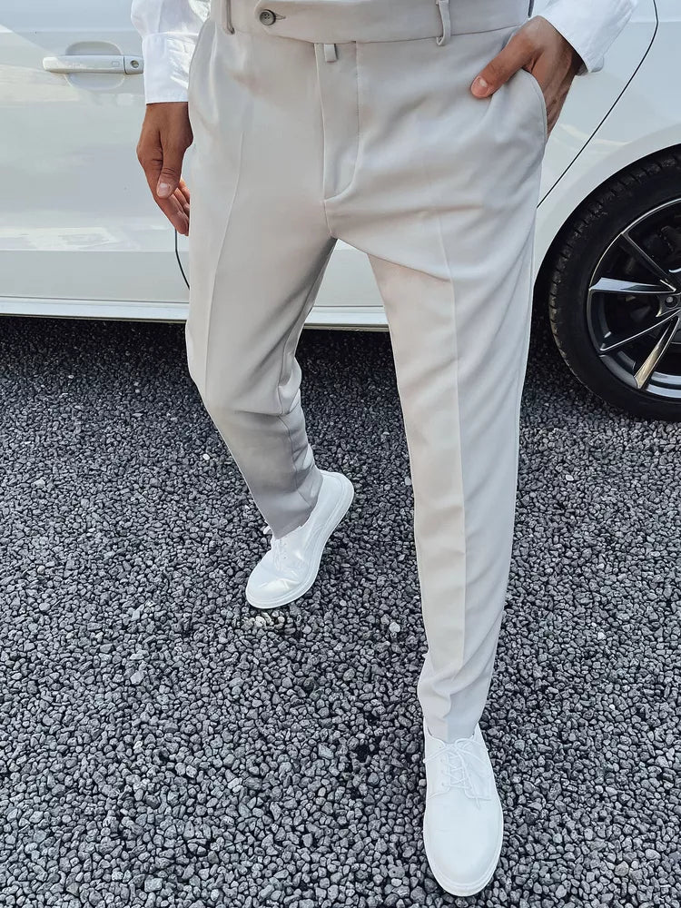 Vyriškos šviesiai pilkos spalvos elegantiškos kelnės Rad