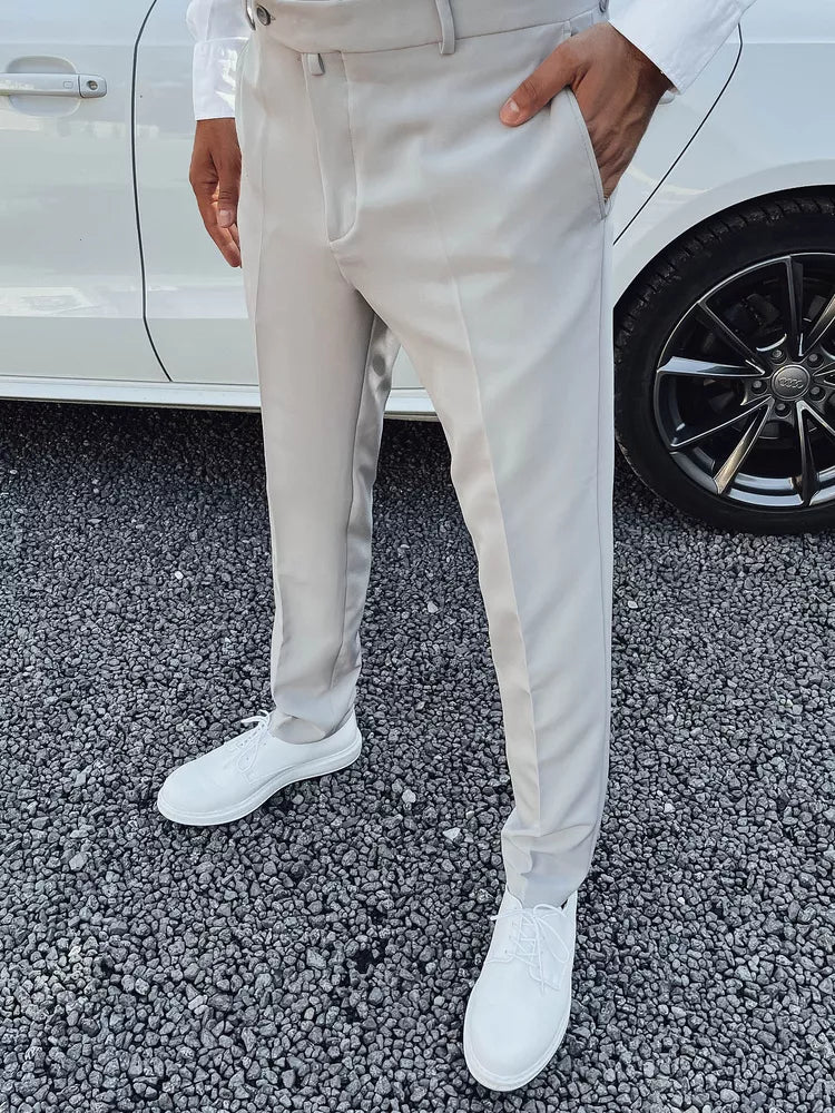 Vyriškos šviesiai pilkos spalvos elegantiškos kelnės Rad