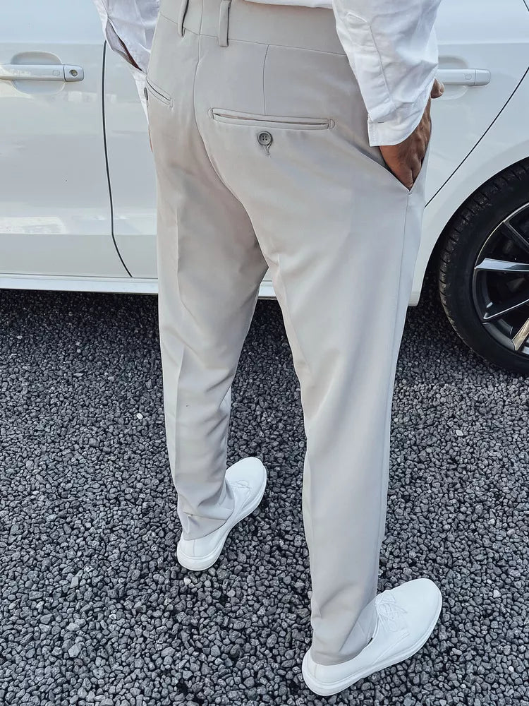 Vyriškos šviesiai pilkos spalvos elegantiškos kelnės Rad