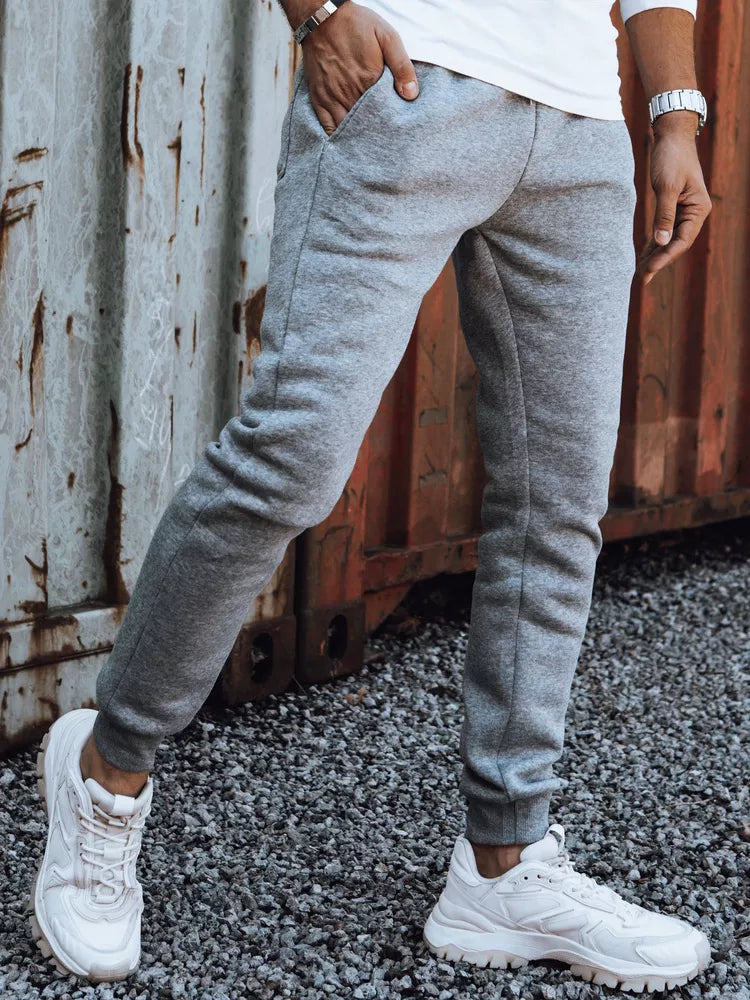 Vyriškos šviesiai pilkos laisvalaikio kelnės Anti