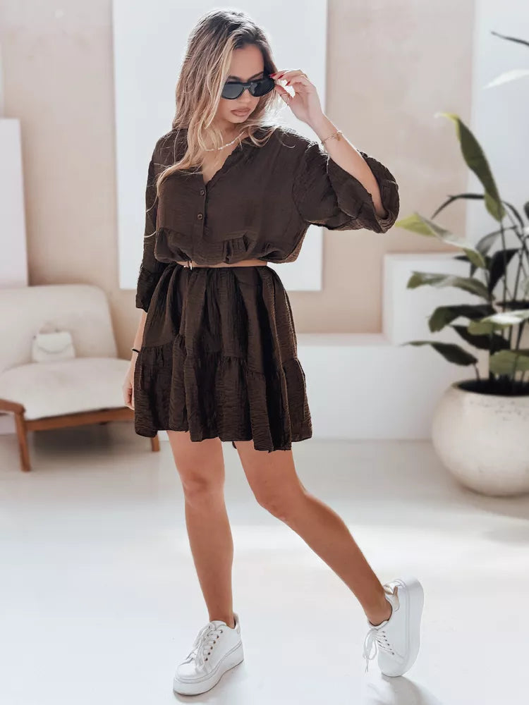 Moteriška tamsiai ruda vasarinė suknelė Lyvonne