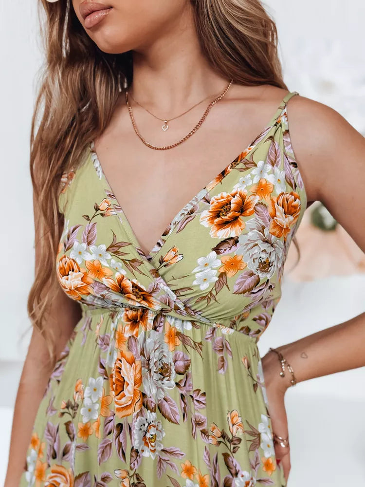 Moteriška šviesiai žalia ilga suknelė Missblossy