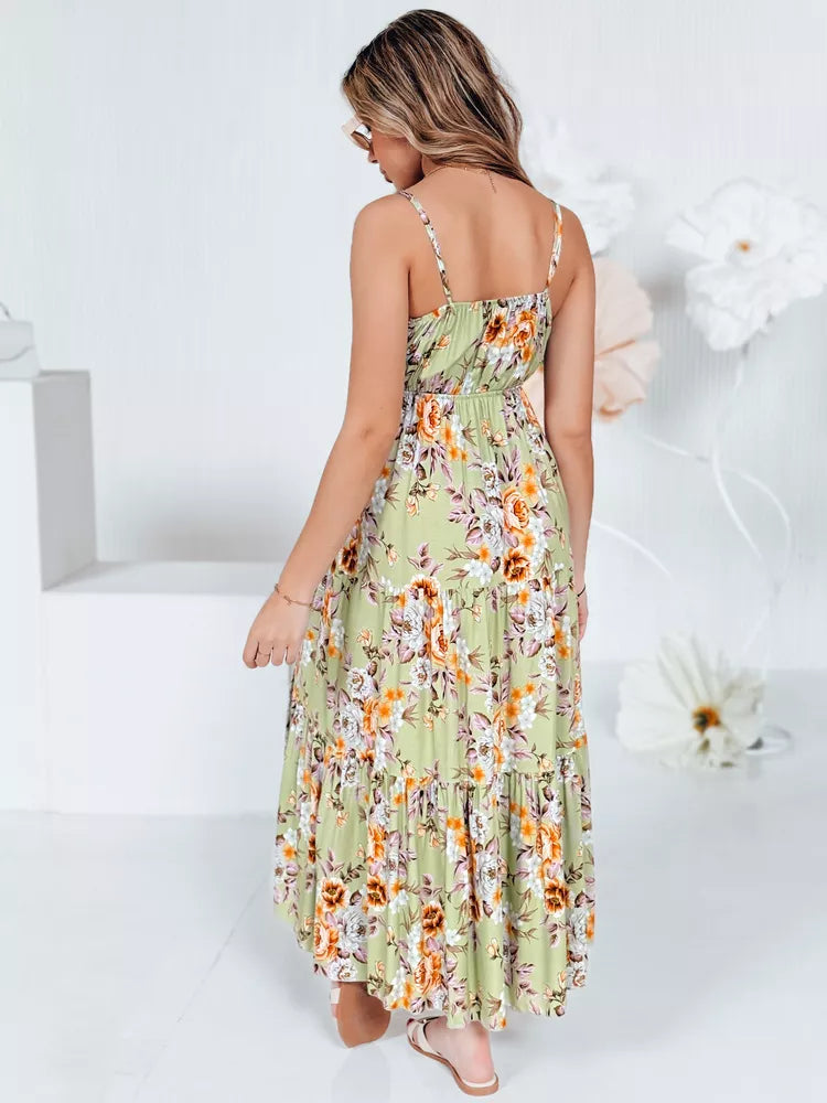 Moteriška šviesiai žalia ilga suknelė Missblossy