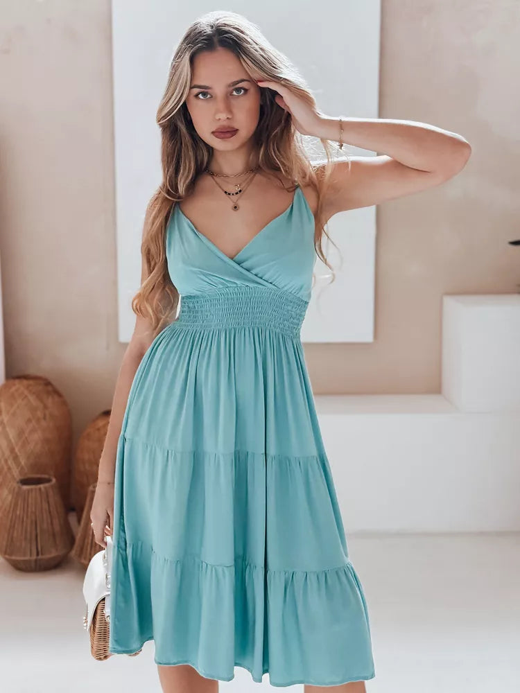 Moteriška mėlyna midi suknelė Missbreeze