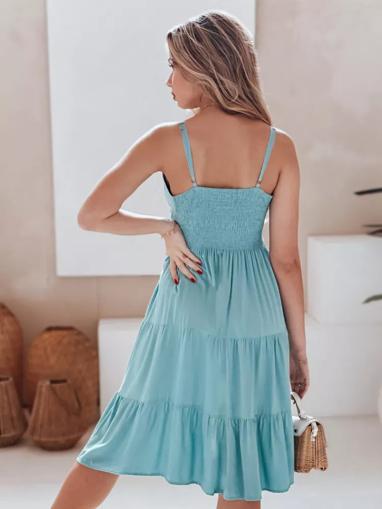 Moteriška mėlyna midi suknelė Missbreeze