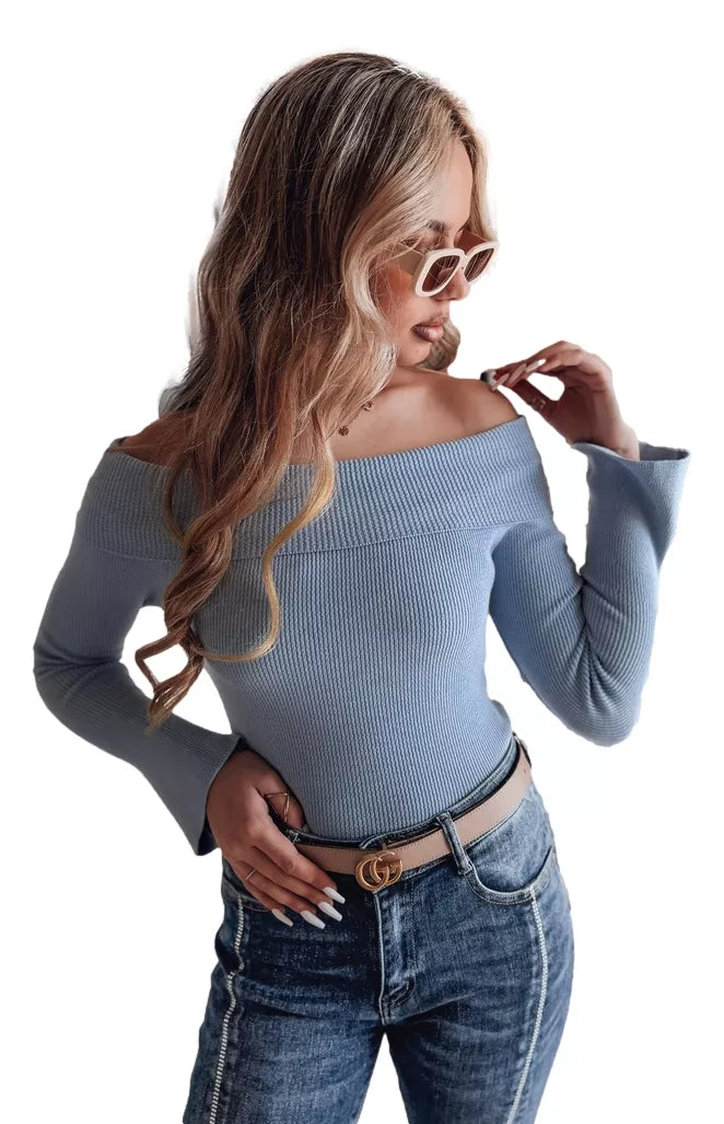 Moteriškas mėlynos spalvos megztinis Show