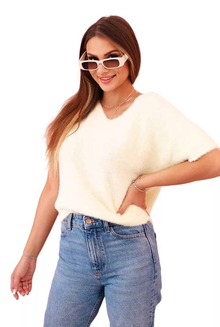 Moteriškas šviesiai geltonas megztinis Cloud