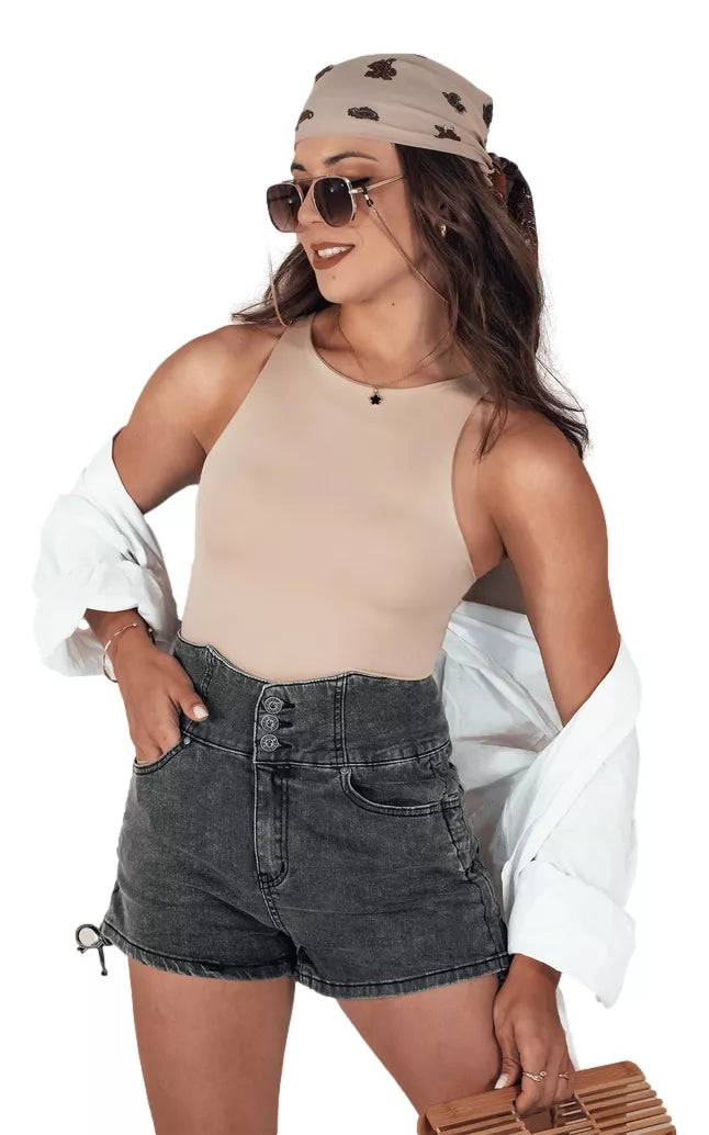 Moteriški juodi džinsiniai šortai Jeanlove