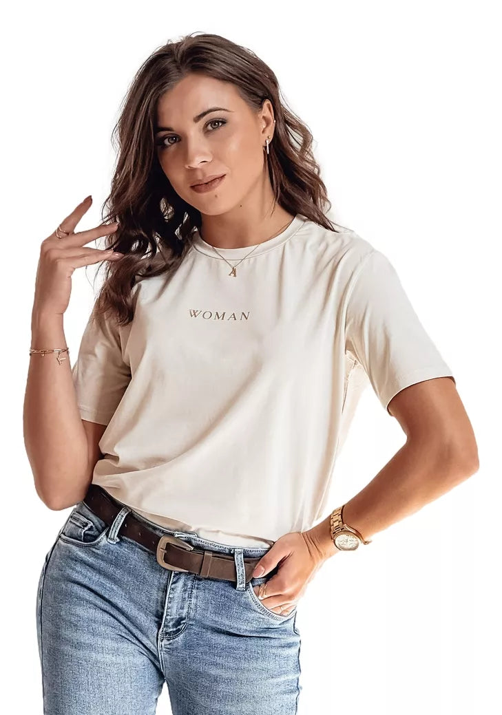 Moteriški rusvi marškinėliai Woman