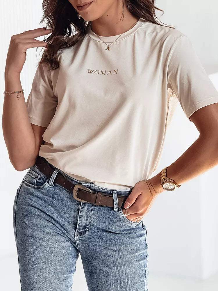 Moteriški rusvi marškinėliai Woman