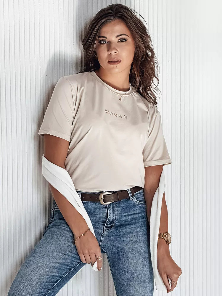 Moteriški rusvi marškinėliai Woman
