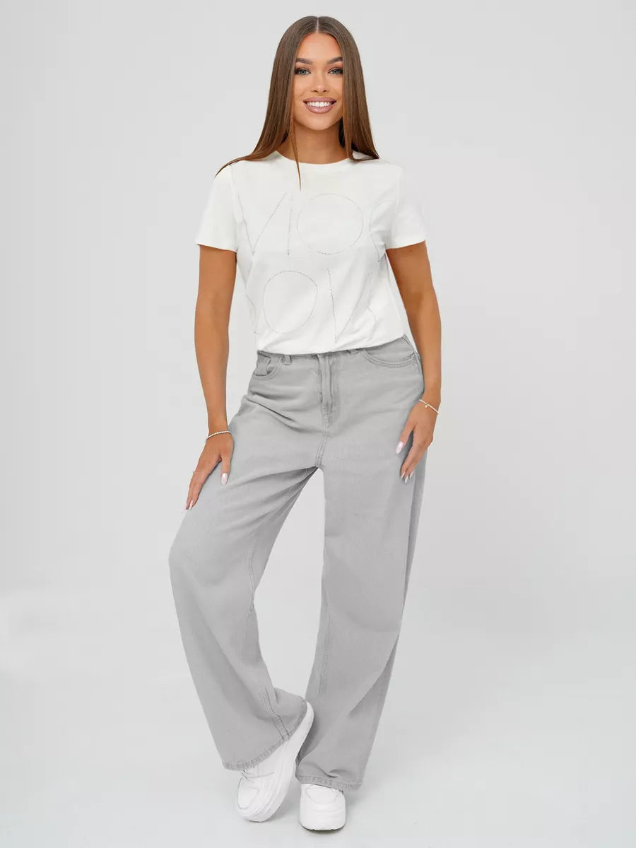 Moteriški baltos spalvos marškinėliai Cool