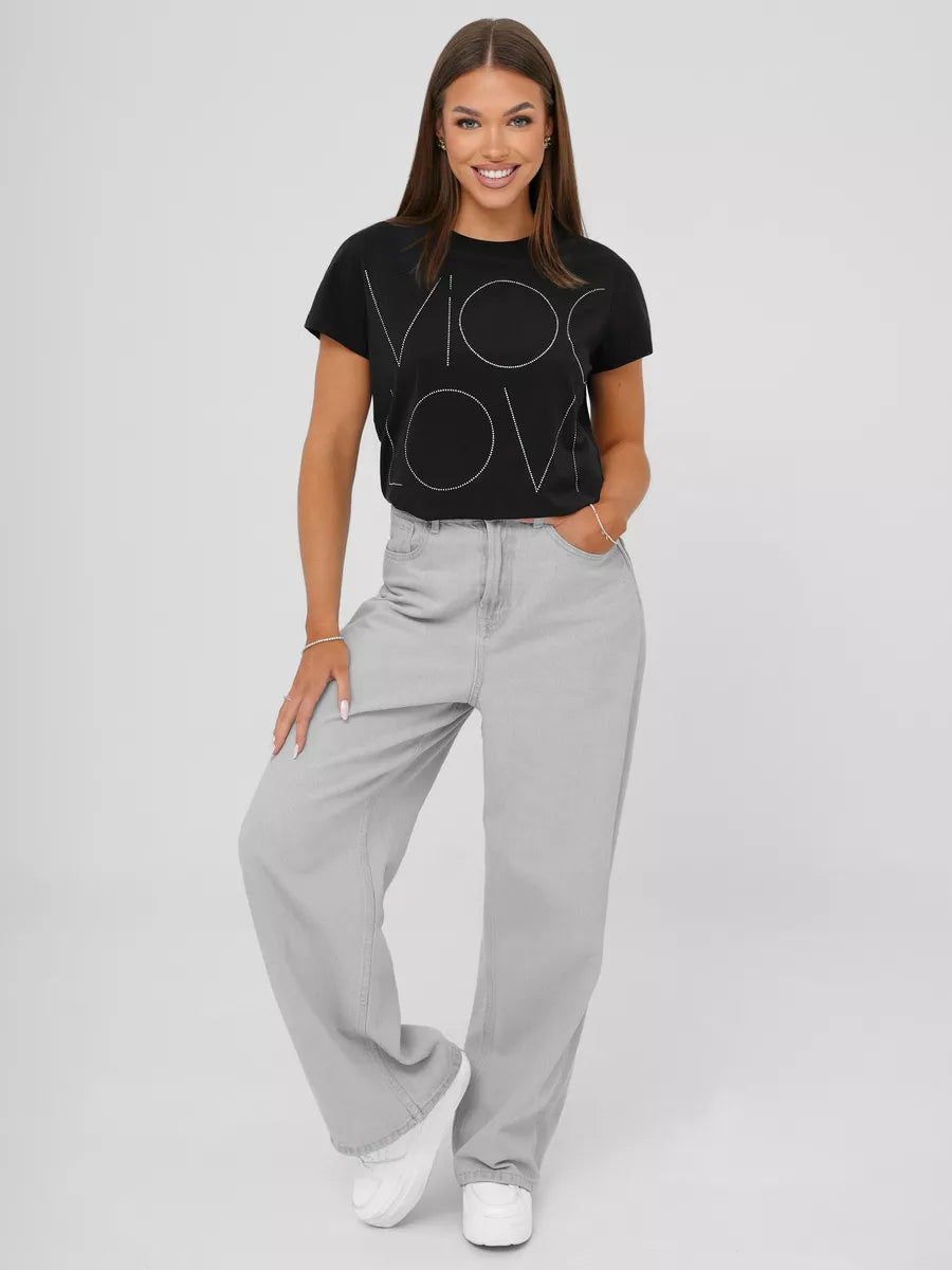 Moteriški juodos spalvos marškinėliai Cool