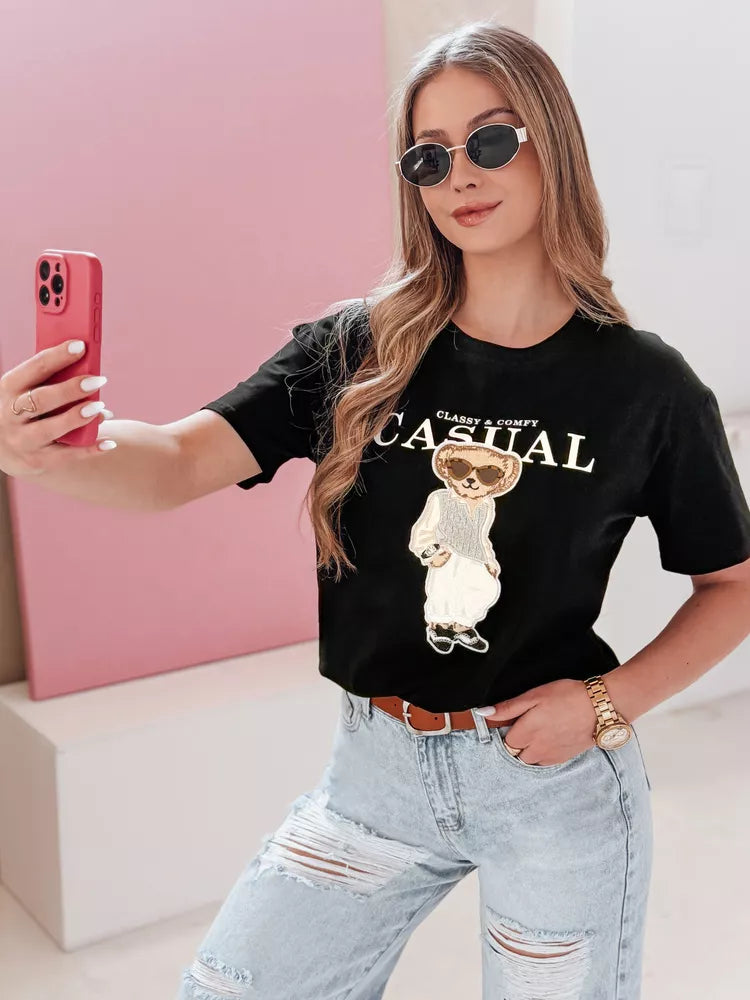 Moteriški juodi marškinėliai Classy