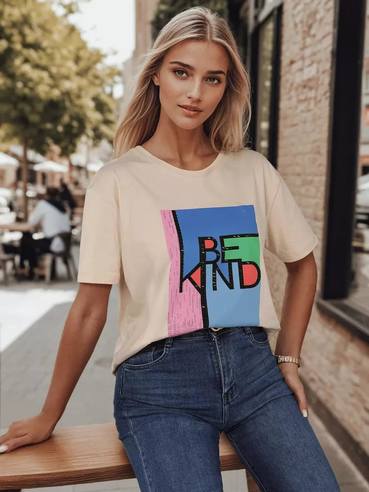 Moteriški rusvos spalvos marškinėliai Kindbe