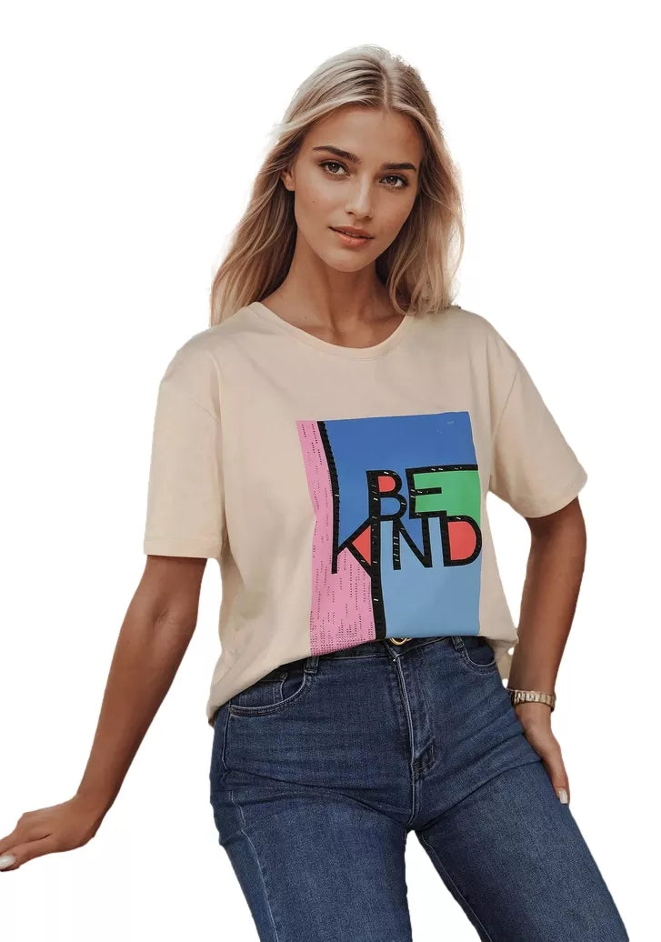 Moteriški rusvos spalvos marškinėliai Kindbe