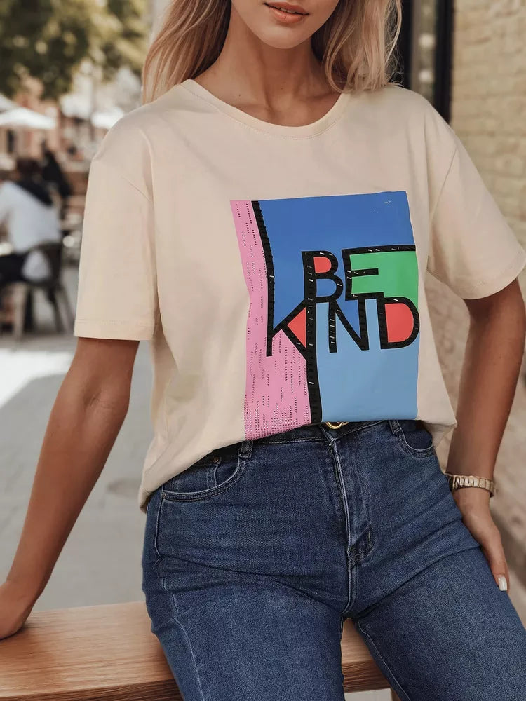 Moteriški rusvos spalvos marškinėliai Kindbe