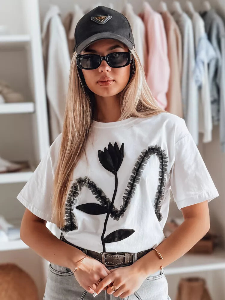 Moteriški balti marškinėliai Petinia