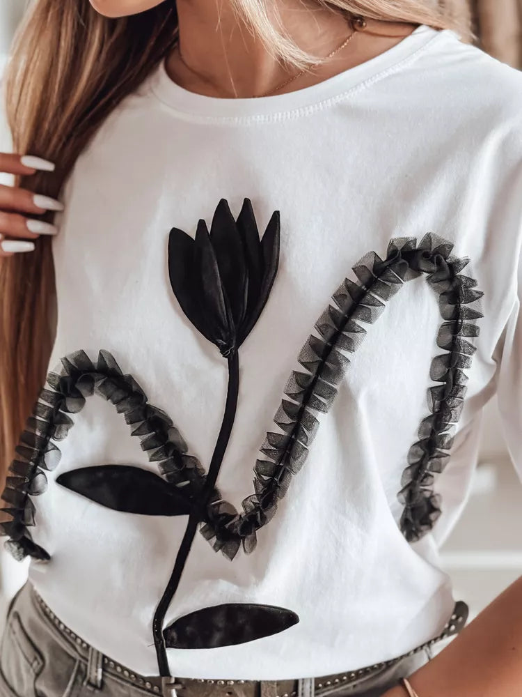 Moteriški balti marškinėliai Petinia