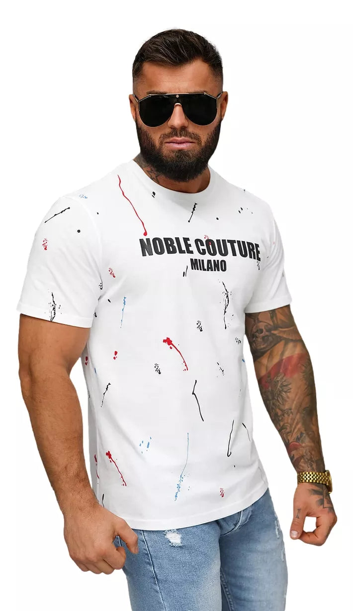 Vyriški baltos spalvos marškiniai Milan