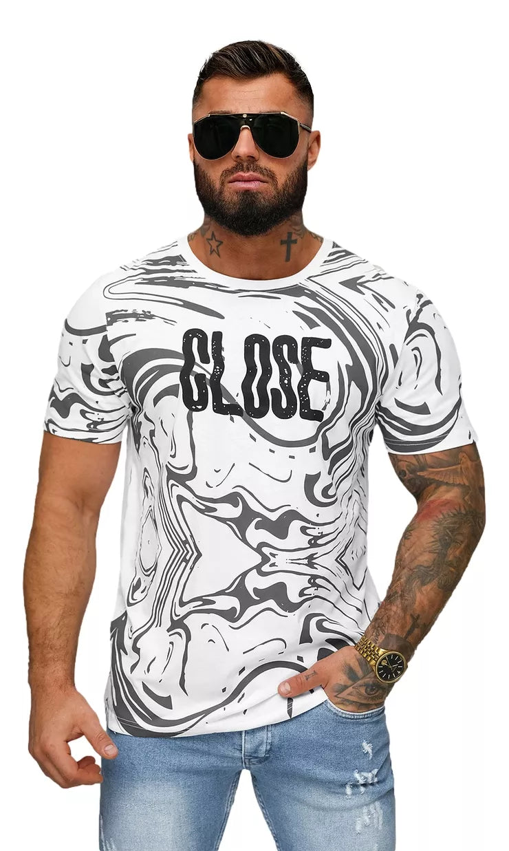 Vyriški baltos spalvos marškiniai Close