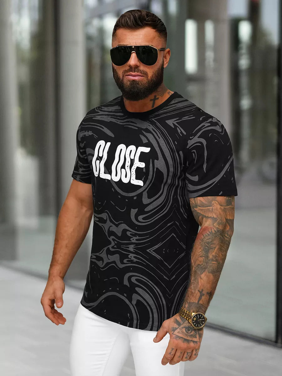 Vyriški juodos spalvos marškiniai Close