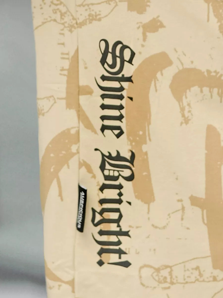 Vyriški rusvos spalvos laisvo kirpimo marškinėliai Shine Bright