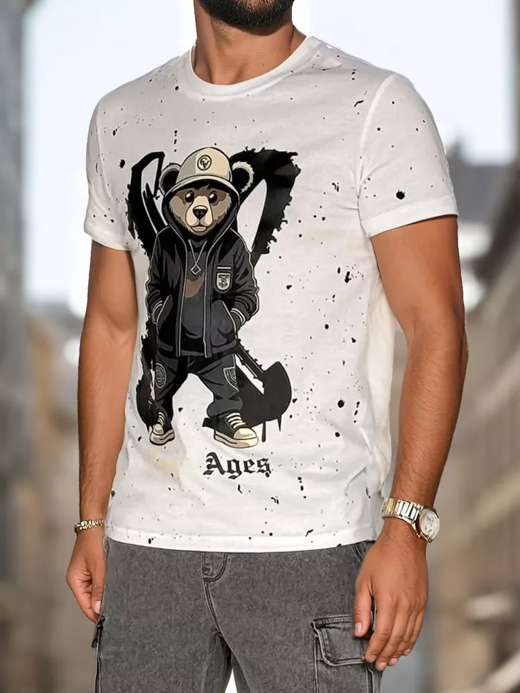 Vyriški balti marškinėliai su paveiksliuku Ages