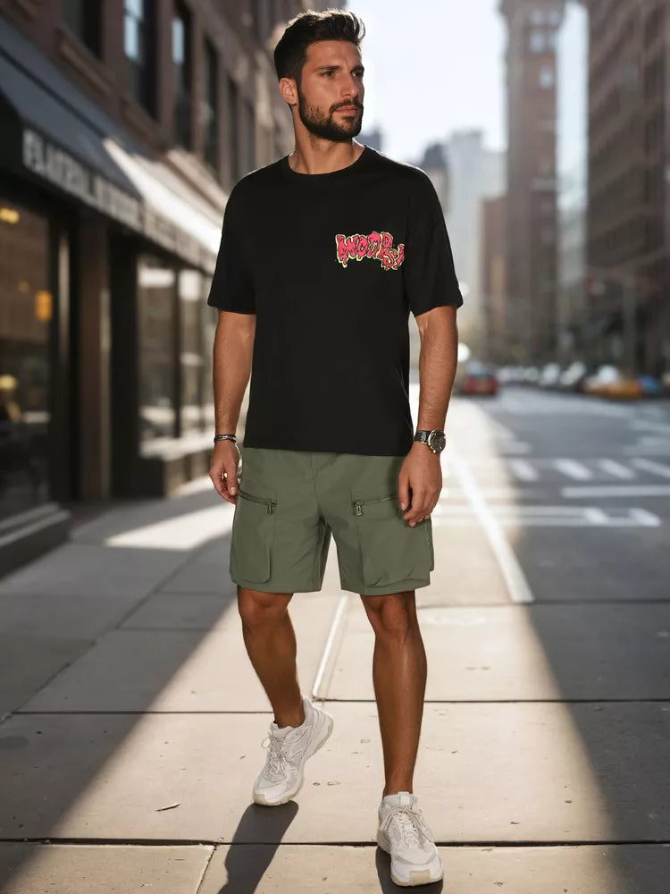 Vyriški juodi marškinėliai Woops