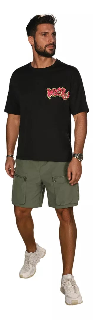 Vyriški juodi marškinėliai Woops