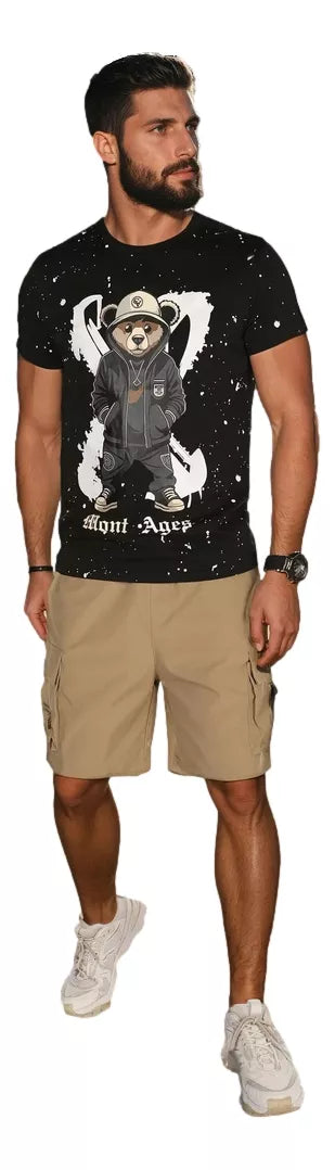 Vyriški juodi marškinėliai su paveiksliuku Ages