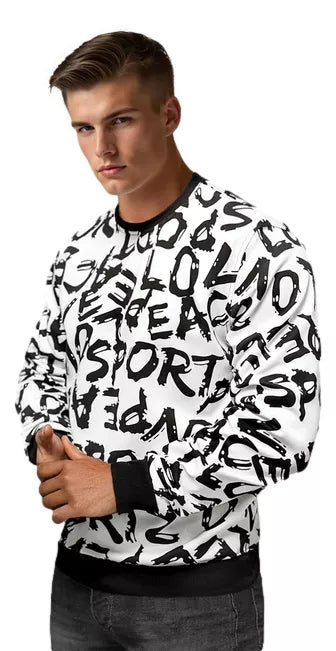 Vyriškas baltos spalvos džemperis Bart