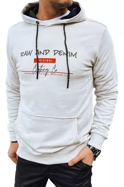 Vyriškas šviesiai pilkas džemperis su gobtuvu Denim