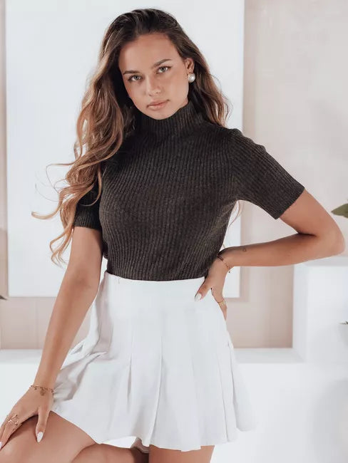 Moteriškas tamsiai rudas megztinis Bela